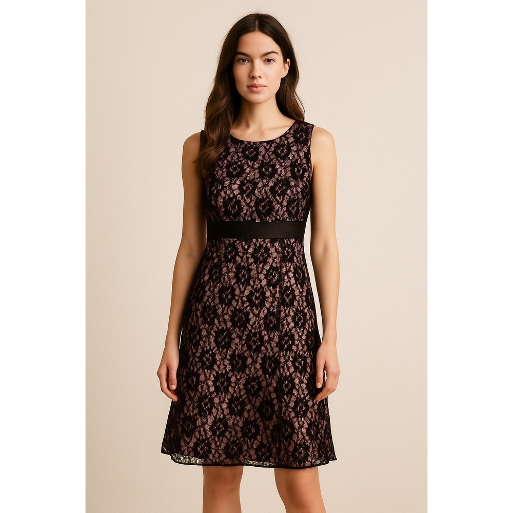 Jane Street Y2k 90s‎ Silk Lace Dress 8 Pink Brown Whimsygoth Empire Waist Regal